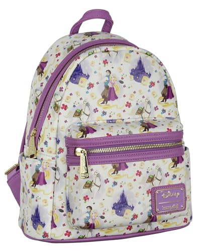 Loungefly Disney Tangled Rapunzel Flynn Ryder And Maximus All-Over Print Cute Mini Backpack3