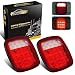 Partsam 2x Universal 16 LED Stop Tail Turn Signal Backup Reverse Brake Clearance Marker Lights Lamps Red/White Replacement for Jeep YJ JK CJ Truck Trailer Waterproof 12V