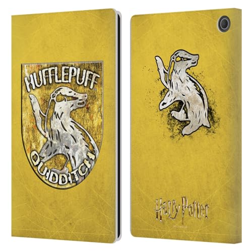 Étui portefeuille Harry Potter Poufsouffle en cuir pour Amazon Fire Max 11 2023