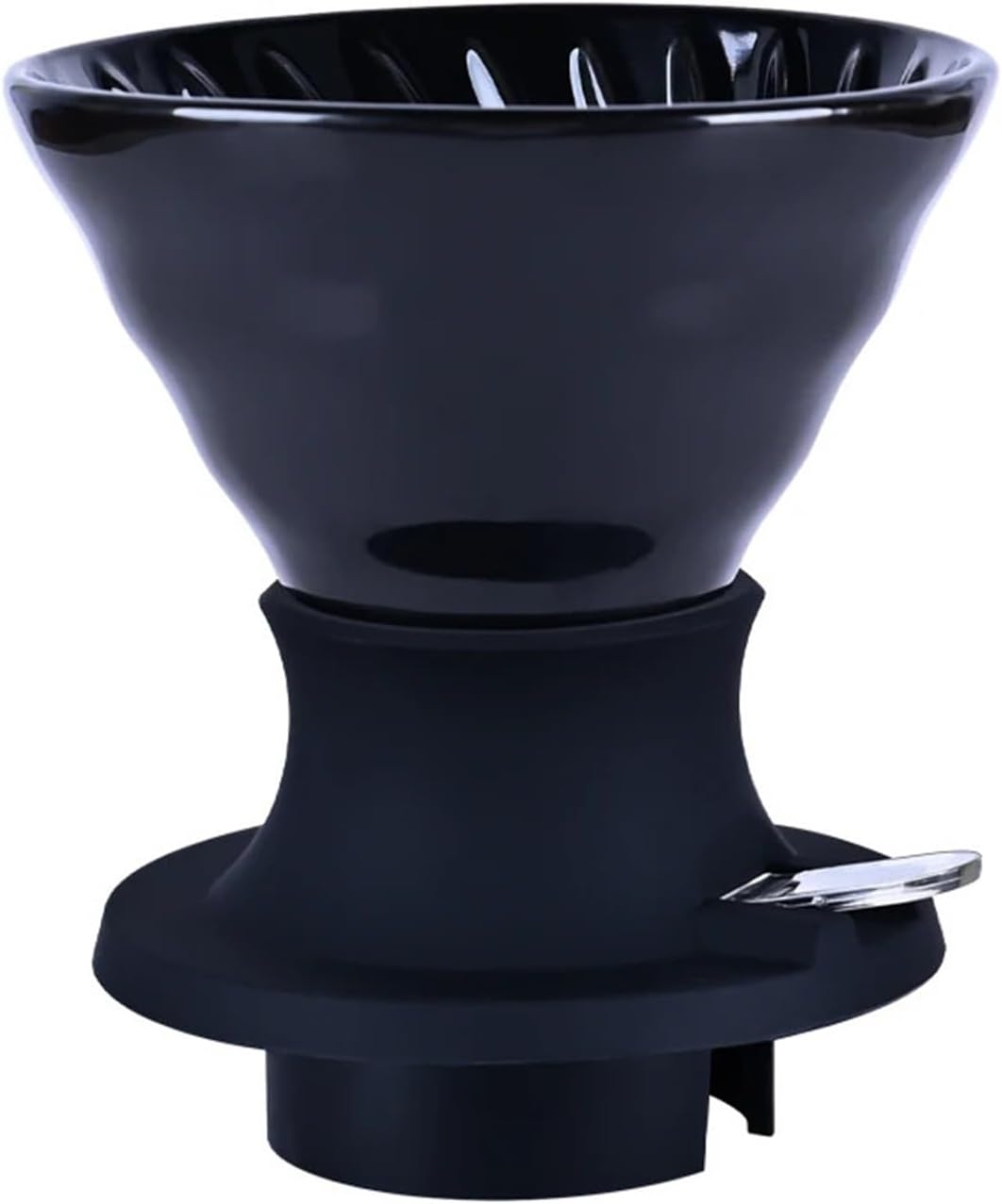 Compatible For HAVMORE，Creative Design Ceramics Soaking Adjustable Pour Over Coffee Dripper Coffee Filters(Black)