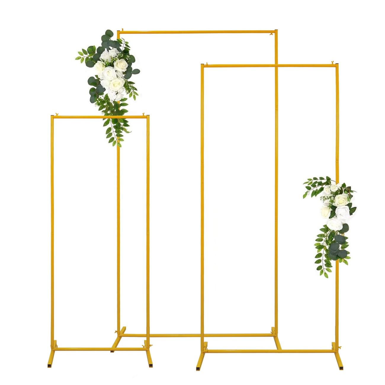 Photo 1 of 3PCS Square Wedding Arch Backdrop Stand 6.6/5.9/4.9FT Balloon Arch Stand