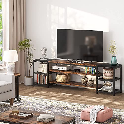 Image of TEKAVO 200 CM TV Stand for TVs up to 215 CM, Media Entertainment Center Console Table, Industrial 3-Tier TV Console Table with Storage Shelves for Living Room, Entertainment Room /DIY