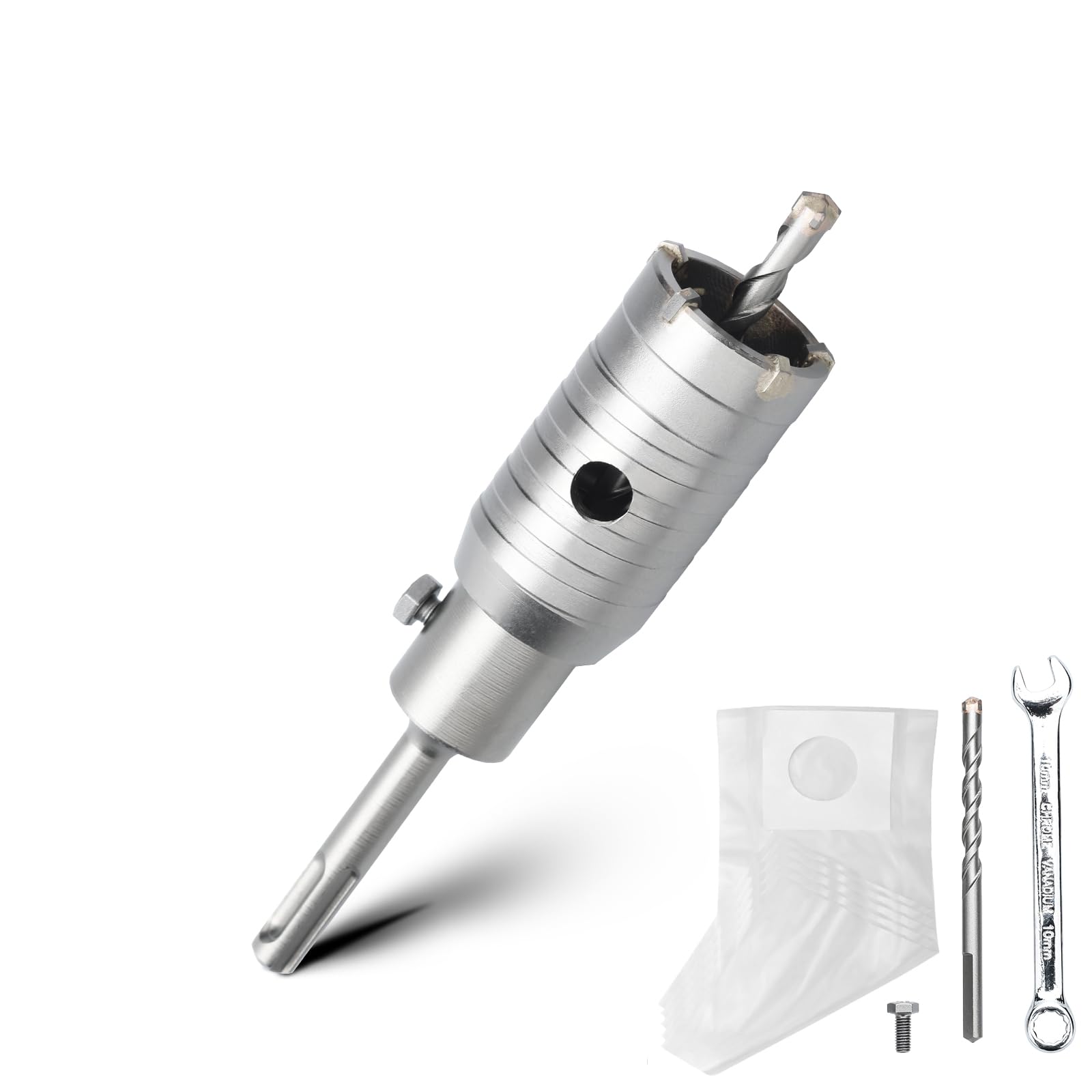 Juego de coronas perforadoras de 40MM con adaptador SDS plus de 110MM y broca centradora de 8x110MM, corona perforadora para cajas de enchufe para mampostería y hormigón