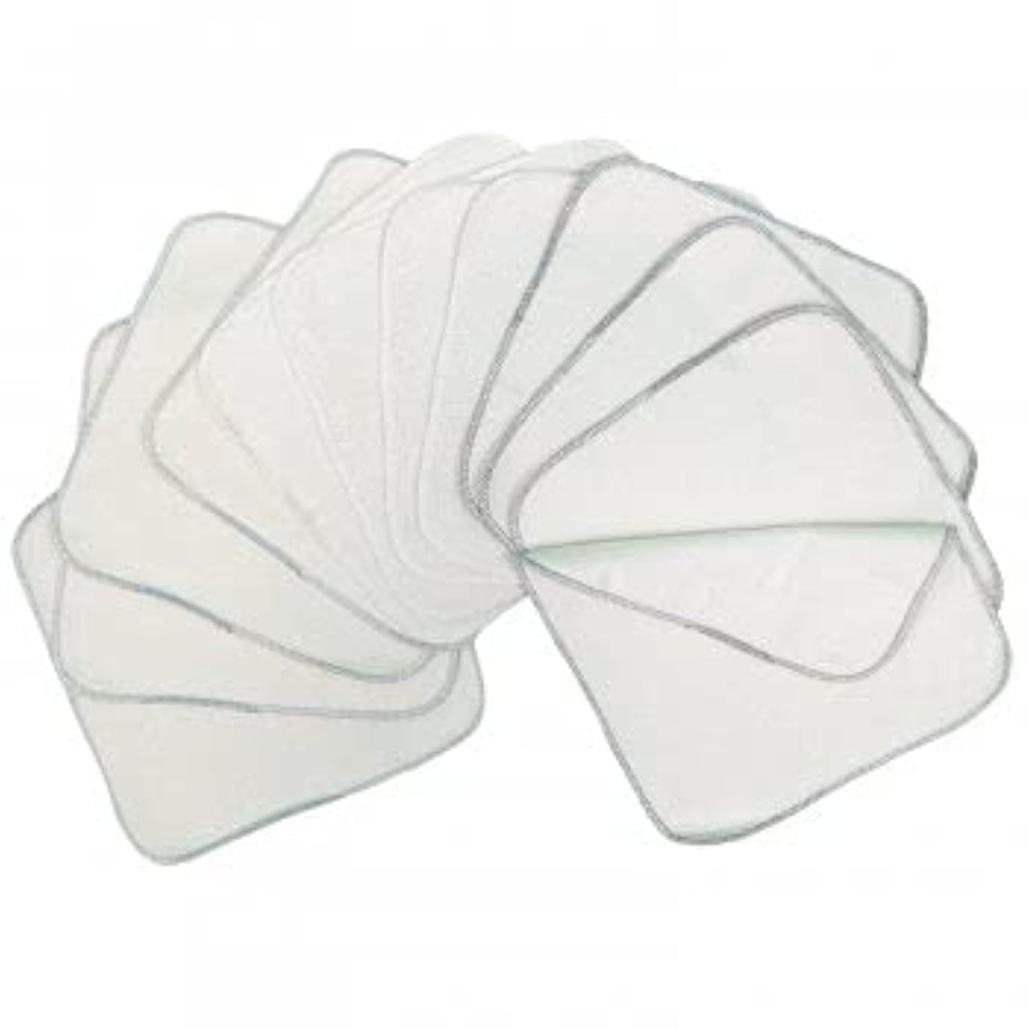 avo + cadoDouble Layer Flannel Washcloths with Terry Cloth - Pack of 12 - Reusable Baby Washcloths to Replace Wet Wipes - Small Washable Mini Cotton Towels (Colour: Grey)