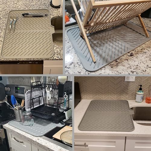 Alfombrilla de secado con borde elevado que protege tu encimera de cocina 4