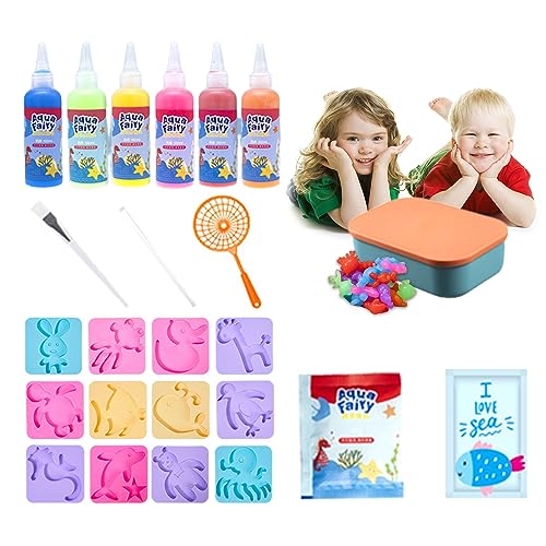 Balakaka Aqua Gelz Kreativ Set 3D DIY bunte Meerestiere Spielzeug für Kinder Jungen Mädchen, Magischer Wasserelfe Aquagelz Spielzeug, Lernspielzeug für Kinder im Alter von 5-12 Jahren