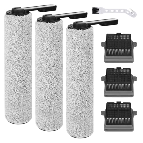 Image of Accessory Set for Tineco iFLOOR 5 Breeze Wet and Dry Vacuum Cleaner Replacement Parts 7 Pieces Accessories 3 Roller Brushes + 3 HEPA Filters + 1 Cleaning Brush