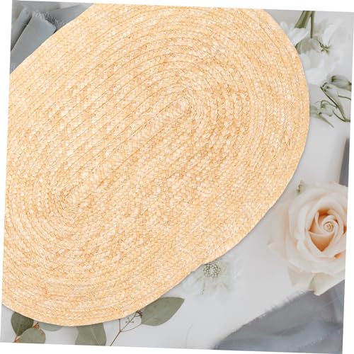 Vintage Lolita Woven Bonnet Hat Stylish Straw Craft Hat for Beach Party Photo Shoot Versatile Sun4