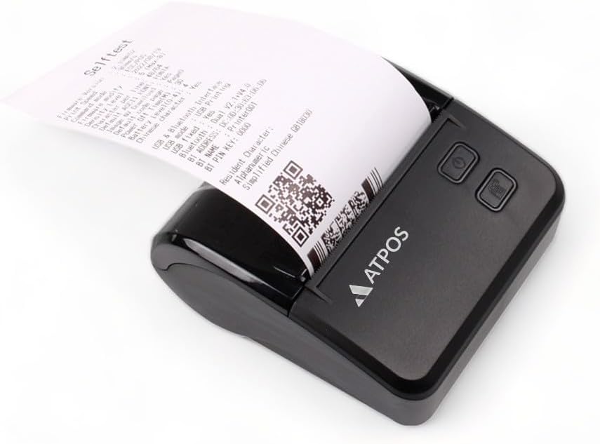 ATPOS M80 80mm 3'' Inch Portable Bluetooth Thermal Receipt Printer | Rechargeable | Wireless Printing