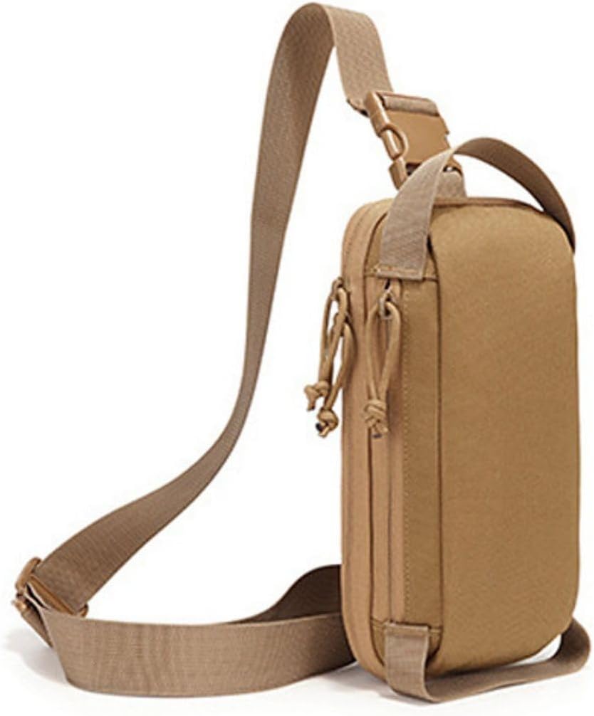 ウエストバッグ ボディバッグ アウトドアスポーツ用ポータブル防水・耐摩耗性ウエストバッグ 大容量(褐色)