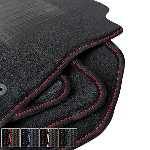 moto-MOLTICO Premium Auto Velours Autoteppiche Schwarz Automatten passend für VW Lupo 1998-2005 -...