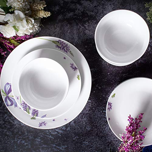 Xiteliy Ceramic Dinner Plate Sets, Plates, Bowls, 12 Pieces,Lavender Dinnerware Set Service For 4 (Purple, Tl-Xyc-D) #TOP4