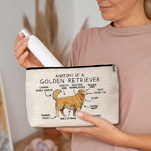 Golden Retriever Makeup Bag Anatomy Of A Golden Retriever Cosmetic Bag Lover Gift For Pet Dog Lover Women Sister Friend-A154