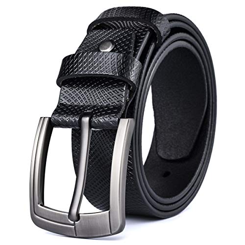 MRACSIY Men Pin Buckle Belt Genuine Leather Belt (W)3.8cm * (L)115cm