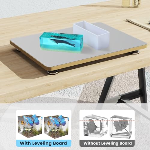 Image of Nelyrho Leveling Table for Epoxy Resin, 16''x 12'' Adjustable Precision Leveling Platform for Resinate, Epoxy Resin Accessories, Multipurpose Leveling Table (Grey)