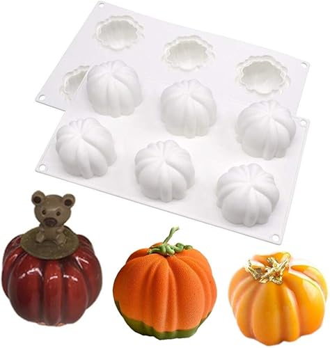 Miniatura 2 de 2 moldes de silicona de calabaza 3D para Acción de Gracias, moldes temáticos de otoño para hornear para hacer jabón, velas, magdalenas, chocolates,