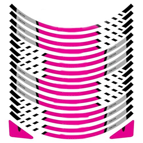 Autocollant de roue moto réfléchissant rose pour vos balades nocturnes en scooter