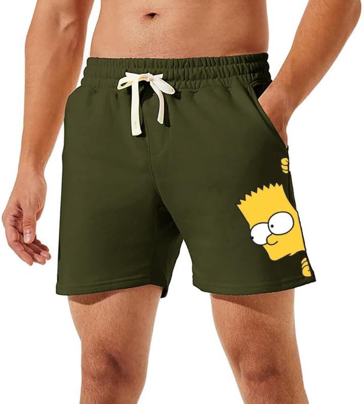 Image of hotfits Men's Casual Cotton All Season Soft Feel Fabric Printed Boxer Shorts,Workout Shorts, Elastic Waist Running Shorts with 2 Side Pockets - Pack of 1