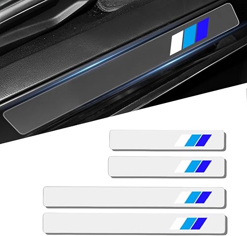 4 calcomanías transparentes para umbral de puerta de automóvil, protectores de umbral de automóvil, resistentes a los arañazos y al desgaste, vienen