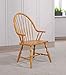 Sunset Trading Oak Selections Windsor Spindleback Dining Chair with Arms | Fully Assembled Kitchen Armchair| Modern Farmhouse Minimalist Country Cottage | Light Oak Solid Wood