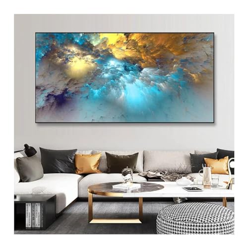 Peinture nuage bleu abstrait pour salon moderne et décoration murale maison