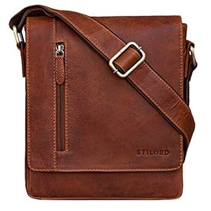 STILORD ‘Easton’ Kleine boodschappentas Echte lederen Vintage Schoudertas Portret 10,1′ Tabletzak voor iPad DIN A5…