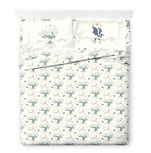 Image of Harry Potter King Comforter Set 7 Piece Soft Floral Bedding, Green | Hogwarts, Bed in a Bag, Comforter Sheets Shams Pillowcases, Official Product, Soft Microfiber, Machine Washable, Easy Care