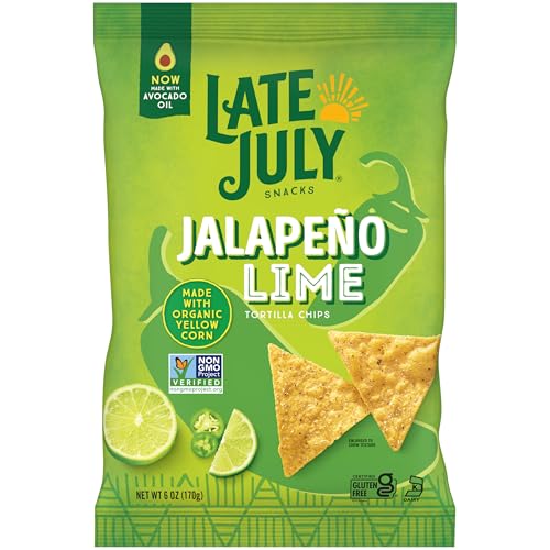 LATE JULY Snacks Jalapeno Lime Tortilla Chips, 6 Oz Bag