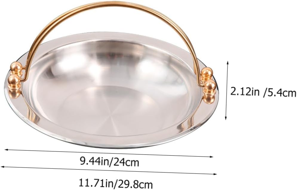Japanese Stainless Steel Sukiyaki Pot Dual Handle Outdoor Cooking Pot for Camping and Stewing Easy to Clean Versatile Cookware