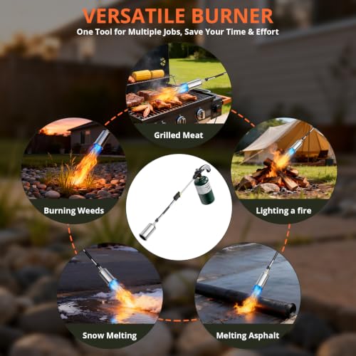 Image of Propane Weed Torch 30 inch High Power Leak-Proof,Tank Not Included | Efficient weed removal, ideal for ice melting & outdoor tasks. Stable flame, ergonomic grip for long-time operation