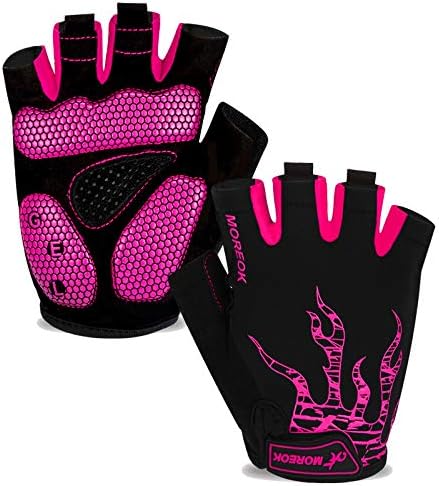 BIKINGMOREOK Fahrradhandschuhe Radhandschuhe Herren Damen Halbfinger Atmungsaktiv Radsporthandschuhe,5MM SBR Gel Stoßdämpfende rutschfeste MTB Mountainbike Handschuhe Unisex