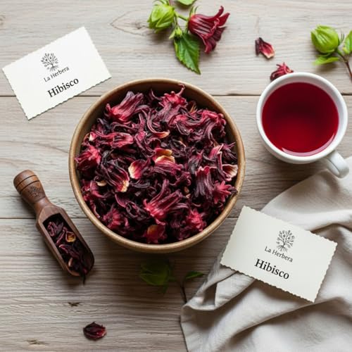 Flor de Jamaica, 250g Hibisco Premium calidad extra en estado natural para infusion fria de té detox, Hibiscus que ayuda a la dieta de manera segura, eficaz y natural (250g) - imagen 7