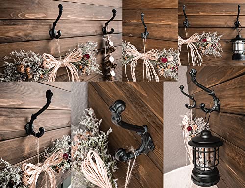 0-Moyi 5 Packs Vintage Decorative Hooks Cast Iron Wall Wood Mounted Hooks Sturdy For Farmhouse Coats Bags Hats Towels(Screws Included) #TOP3