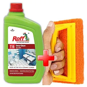 Roff Cera Tile Cleaner,Rapid Action Tile,Concentrated Liquid for Tough Stains,Multi-surface Floor and Tile Cleaner -(Roff Tile Cleaner & Tile Brush-500 ml)