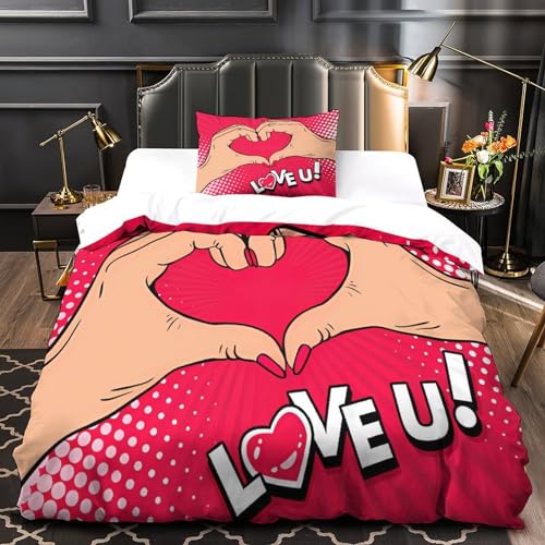 Housse de couette 3D imprimé 135x200 cm parure de lit single en microfibre