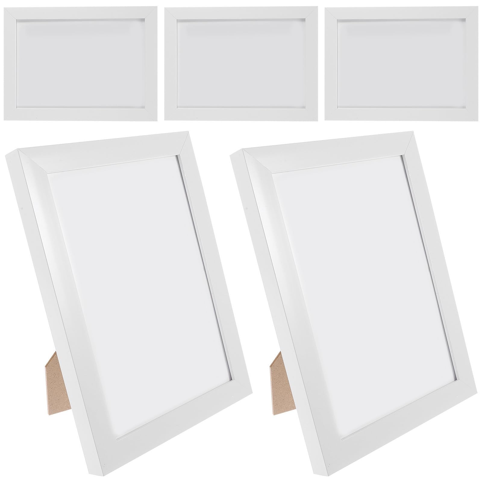 Cadres photo en PVC blanc design elegant et leger lot de 5 pieces
