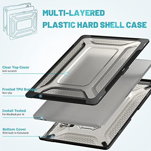Funda MacBook Pro 16 modelo A2141 con soporte y protector de panal negro 4