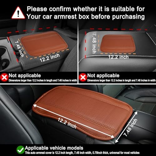 image for Amiss Car Center Console Pad, Universal Waterproof Car Armrest Seat Bo