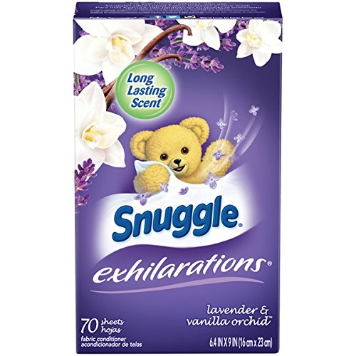Snuggle Exhilarations Fabric Softener Dryer Sheets, Lavender and Vanilla Orchid, 70 Count (Pack Of 3)