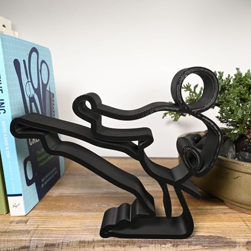 Nexus Box Martial Arts Sculpture â€“ Minimalist Decorative Accent for Dojo, Office & Home | Collectible Martial Arts Decor | Modern Figurine for Display (Side Kick Matte Black)