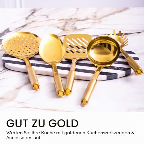 Styled Settings Gold Küchenhelfer Set aus Edelstahl, 5-teilig zum Kochen – Ansicht 4