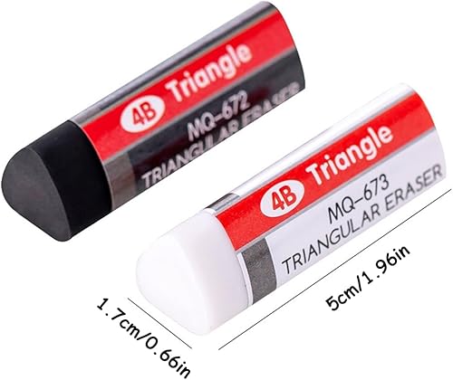 Miniatura 4 de Paquete de 10 borradores de lápiz, borradores para la oficina escolar, borradores artísticos para dibujo (negro y blanco)