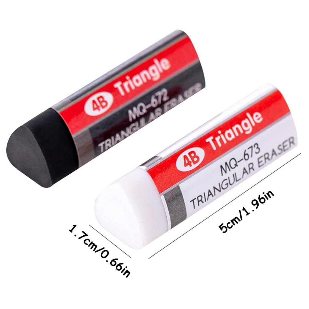 Ranvi 10 Pack Pencil Erasers, Erasers for School Office Art Erasers for Drawing(Black and White) - Image 4