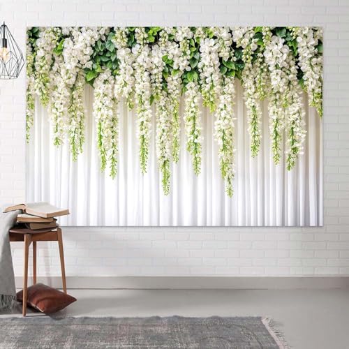 Fondo Fotográfico Flores 10x8ft Blanco para Foto Estudio miniatura 6