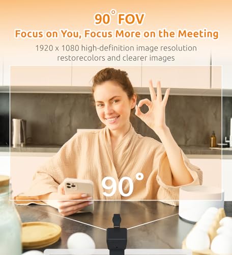 Image of TOUCAN 1080P Webcam for pc, Webcam with Microphone for Laptop, Plug and Play USB Web Cam, 90View Computer Camera, External Camera for Streaming, Skype, Zoom, FaceTime, Hangouts, MacBook /Tablet
