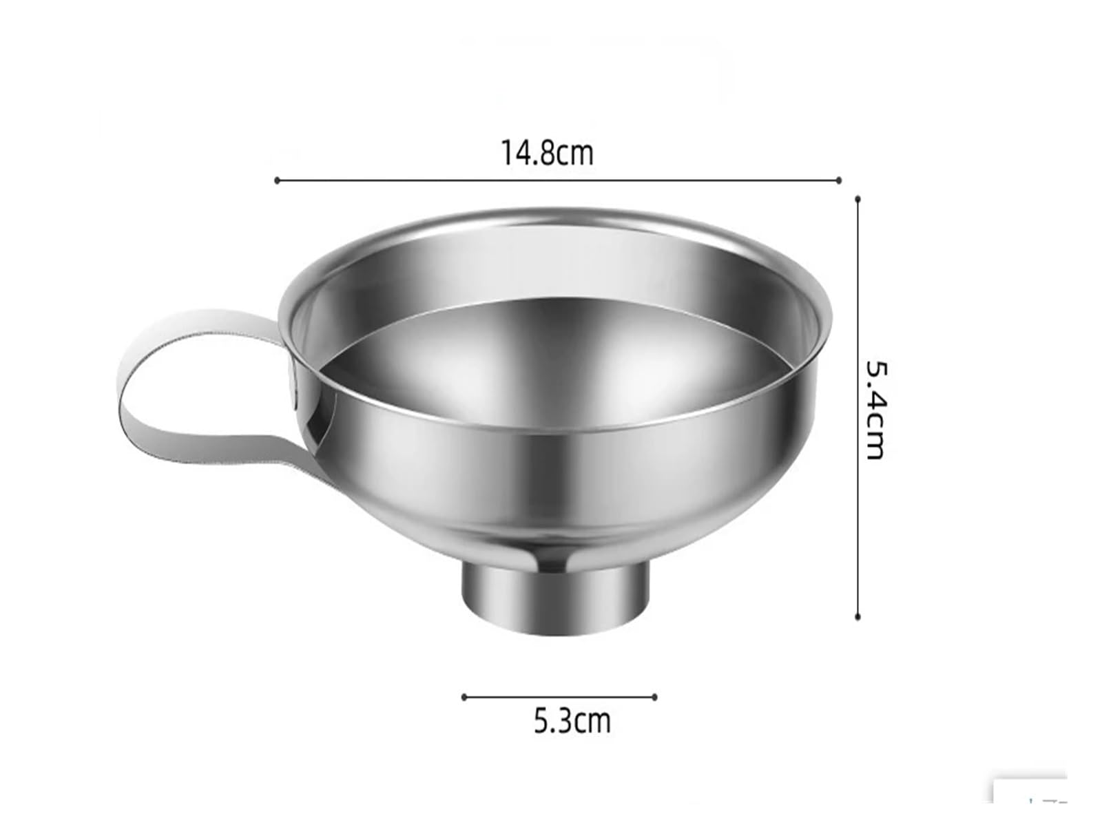 Edelstahl-Trichter, Edelstahl-Trichter mit breiter Öffnung for Einmachen verschiedener Größen(L -14.8CM)