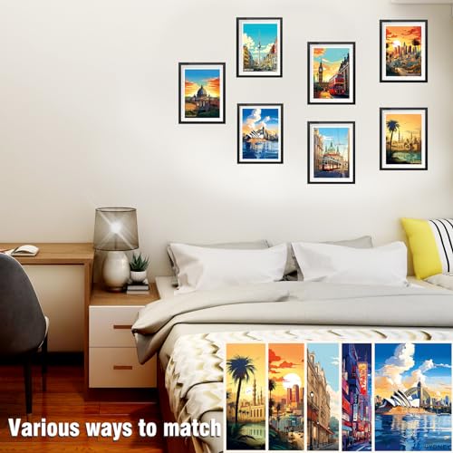Livsgnista Vintage Travel Posters Trendy City Wall Art Collage Kit Set Of 12,Popular Cities Landscape Wall Decor Gift For Friend,Room Décor 8X11 Inch(Unframed) thumb #3