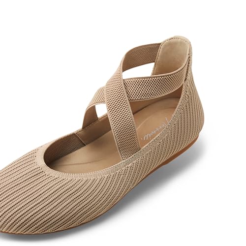 Arromic Flats for Women Round Toe Ballet Flats with Ankle Straps Ballerina Flat Shoes Women Dressy Comfortable for Work Wedding Office Casual2