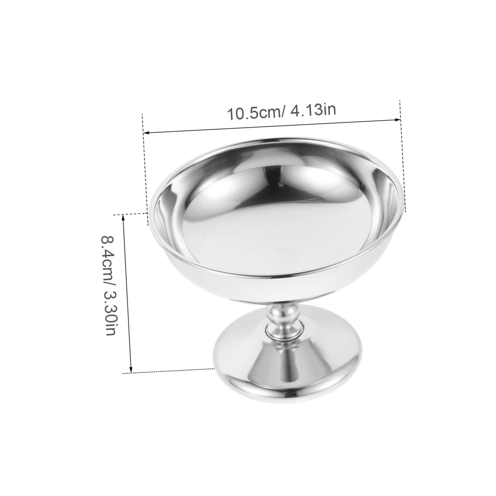 VICASKY Vintage Stainless Steel Dessert Cups Retro Footed Bowls for Ice Cream Pudding Custard Elegant Serving Containers for Restaurants Bakeries Special Occasions