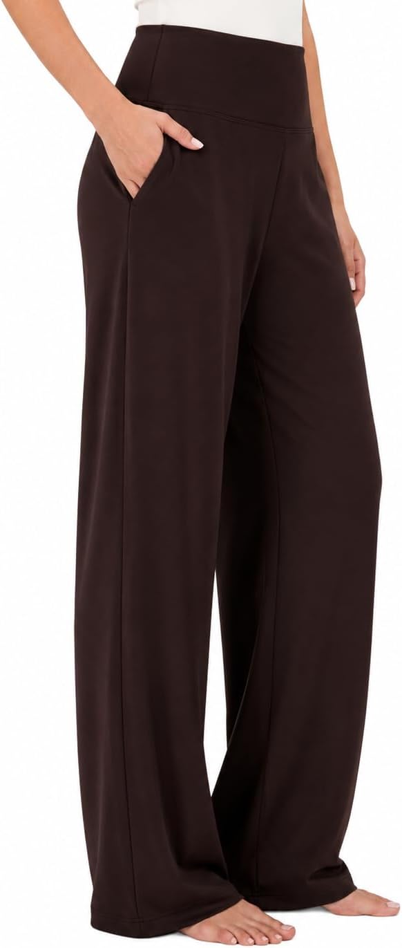 Harmony & Balance Palazzo Pants for Women, High Waisted Wide Leg Yoga Pants with Pockets, Buttery Soft Lounge Pants